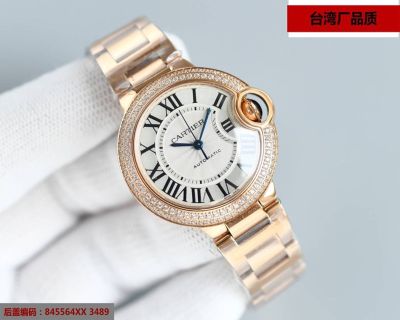 TW Factory Cartier 33*10MM NH05 Movement Rose Gold Bracelet Sapphire Glass Couple White Watch